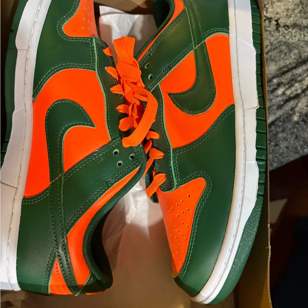 Nike Dunk Low Retro Miami Hurricanes Size 13
